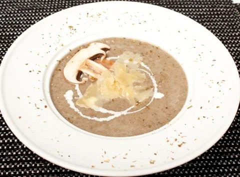 Mushroom cream soup Stock Photos