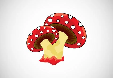 Mushroom creative design vector illustration. Floral elements Illustrazione stock