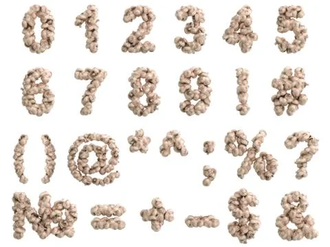 Mushroom digits on white background Ilustración de archivo