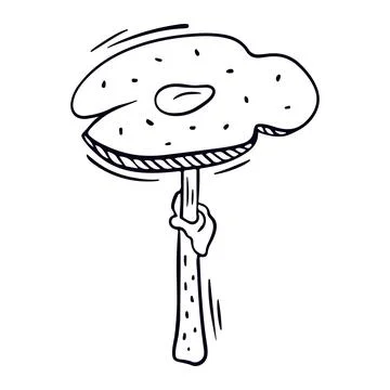 Mushroom in doodle style. Vector design element Stock Illustration