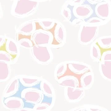 Mushroom doodle textile pattern design in pastel pink for fashion and home .. Stock Illustration