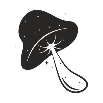 Mushroom esoteric colorless Stock Illustration
