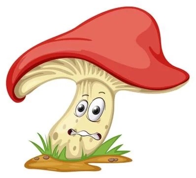 A mushroom with face Stock Illustration