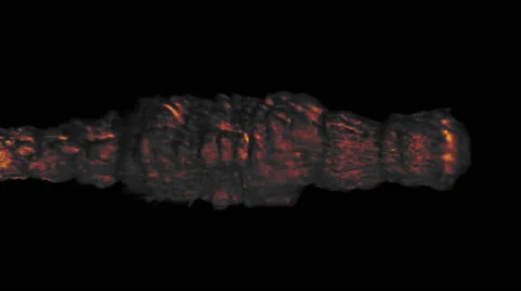 Mushroom Fireball Column Dark Thick Smoke Rolling Video stock 47599762