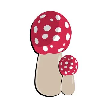 Mushroom flat design cartoon different mushrooms vector illustration Stock Illustration
