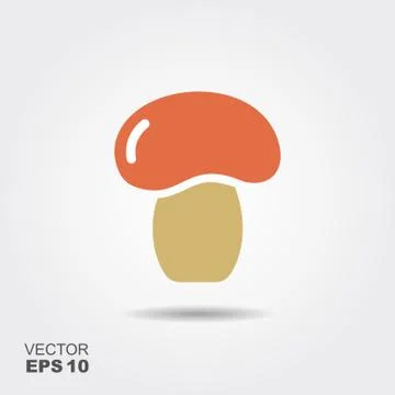 Mushroom flat icon vector, colorful logo illustration isolated on white Stock Illustration