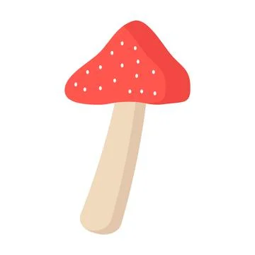 Mushroom fly agaric on white for use in clipart Stock Illustration