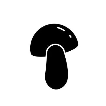 Mushroom forest icon solid black. Champignon flat illustration Illustrazione stock