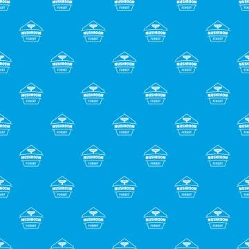 Mushroom forest pattern vector seamless blue Illustrazione stock