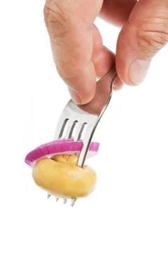 Mushroom on a fork Foto stock