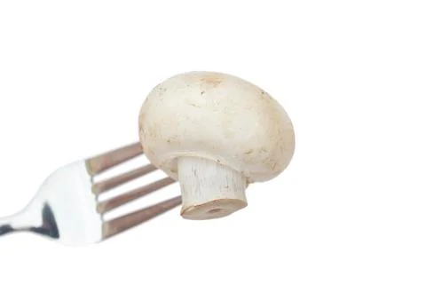 Mushroom on Fork Stock Photos