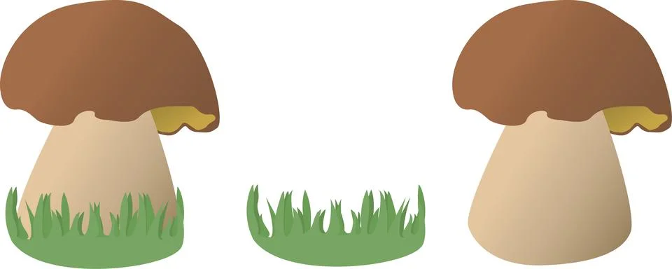 Mushroom in grass on transparent background, elements Stockillustratie