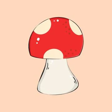 Mushroom hand drawn vector illustration Stock Illustration