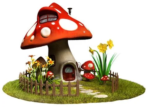 Mushroom house Ilustración de archivo