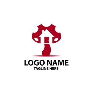 Mushroom house vector logo design Stock Illustration