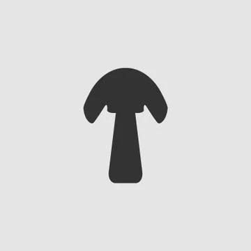 Mushroom icon flat. Stock Illustration