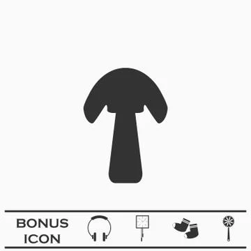 Mushroom icon flat. Stock Illustration