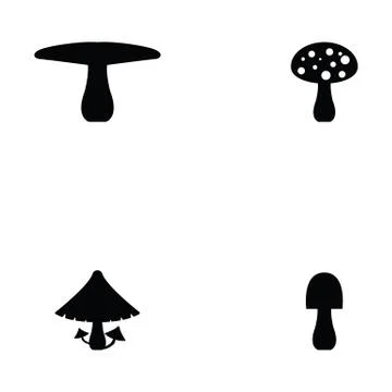 Mushroom icon set Illustrazione stock