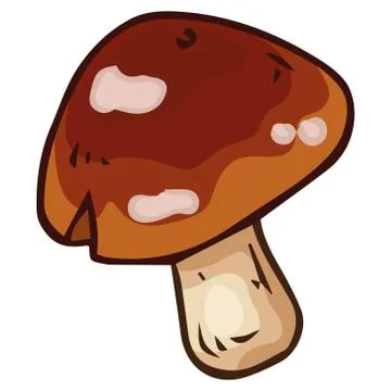 Mushroom icon. Vector illustration of a small mushroom. Hand drawn mushroom w Illustrazione stock