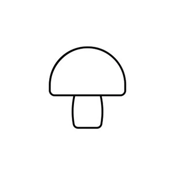 Mushroom Icon / Vector - In Line / Stroke Design Stock Illustration