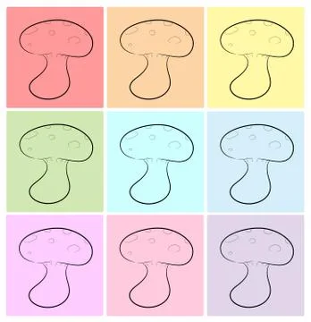 Mushroom Icons Stock Illustration