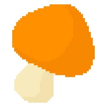 Mushroom illustration with pixel theme Stock Illustration