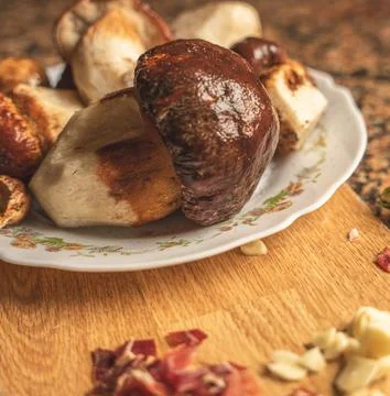 Mushroom in the kitchen Stock Photos