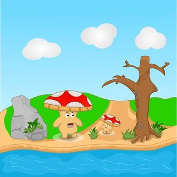 Mushroom life Stock Illustration