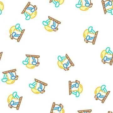 Mushroom natural vegetable vector seamless pattern Stock Illustration