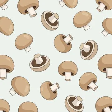 Mushroom pattern in cartoon style. Cute trendy design. Stock Illustration
