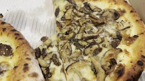 Mushroom Pizza Close Up Stock Footage 346475880