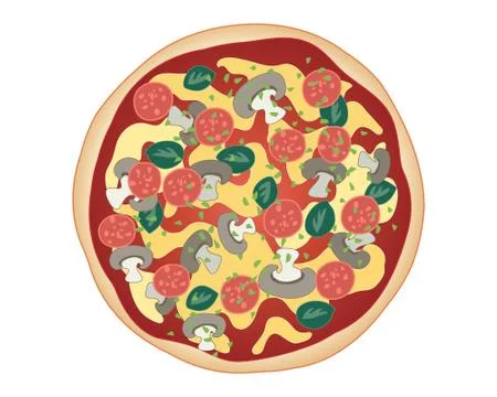 Mushroom pizza Stock Illustration