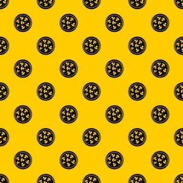 Mushroom pizza pattern Stock Illustration