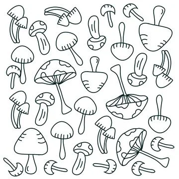 Mushroom plant icon set vector design Illustrazione stock