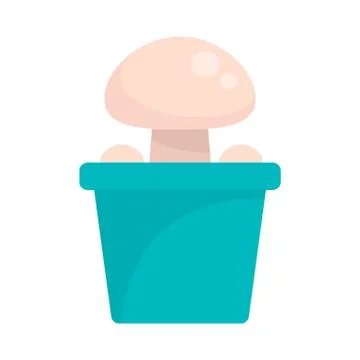 Mushroom pot icon, flat style イラスト素材