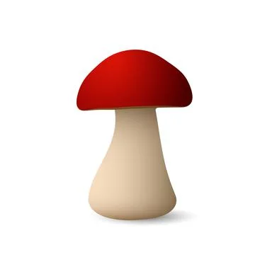 Mushroom with red cap fly agaric Stock Illustration