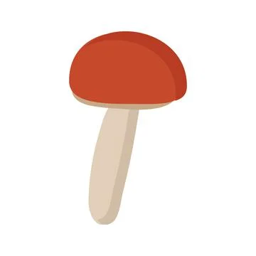 Mushroom with a red hat on a white background for use in clipart Illustrazione stock