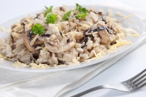 Mushroom risotto Stock Photos