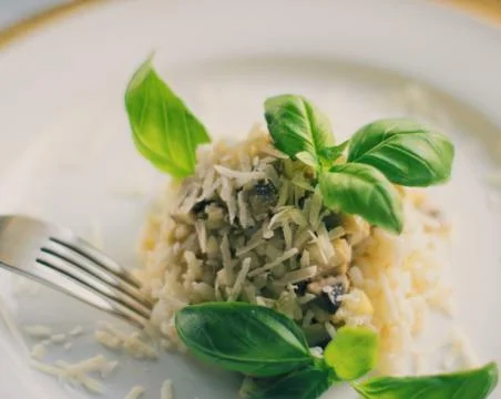 Mushroom risotto recipe Stock Photos