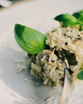 Mushroom risotto recipe Stock Photos