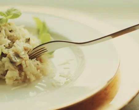 Mushroom risotto recipe Stock Photos