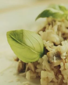 Mushroom risotto recipe Stock Photos