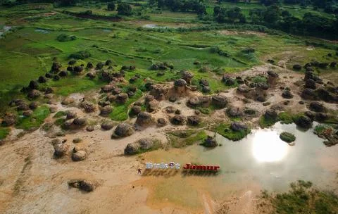 Mushroom Rock, Gresik, East Java, Indonesia Stock Photos