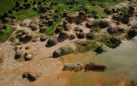 Mushroom Rock, Gresik, East Java, Indonesia Stock Photos