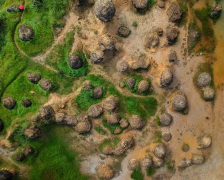 Mushroom Rock, Gresik, East Java, Indonesia Stock Photos