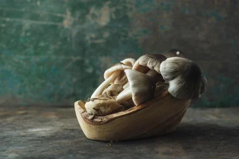 Mushroom on rustic background Foto stock