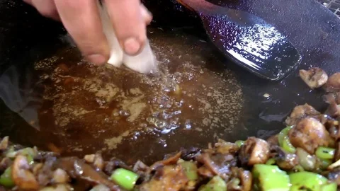 Mushroom saute Stock Footage 74474577