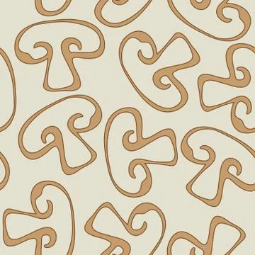 Mushroom Seamless Background Stock Illustration