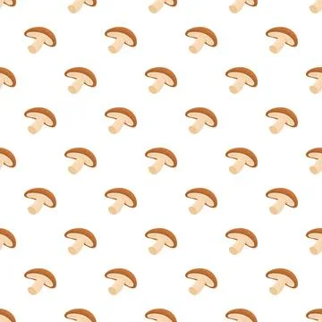 Mushroom seamless pattern creating a food background Stock Illustration