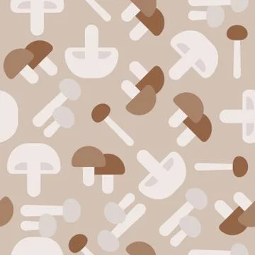 Mushroom seamless pattern, flat design vector illustration Stock Illustration